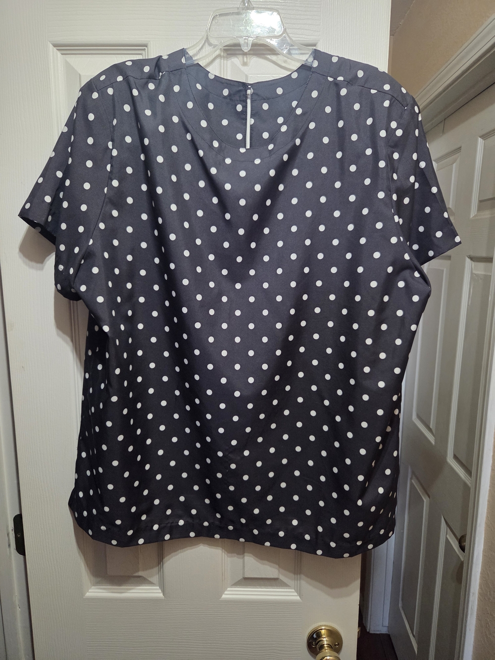 Classic Black Polka Dot Short Sleeve Blouse